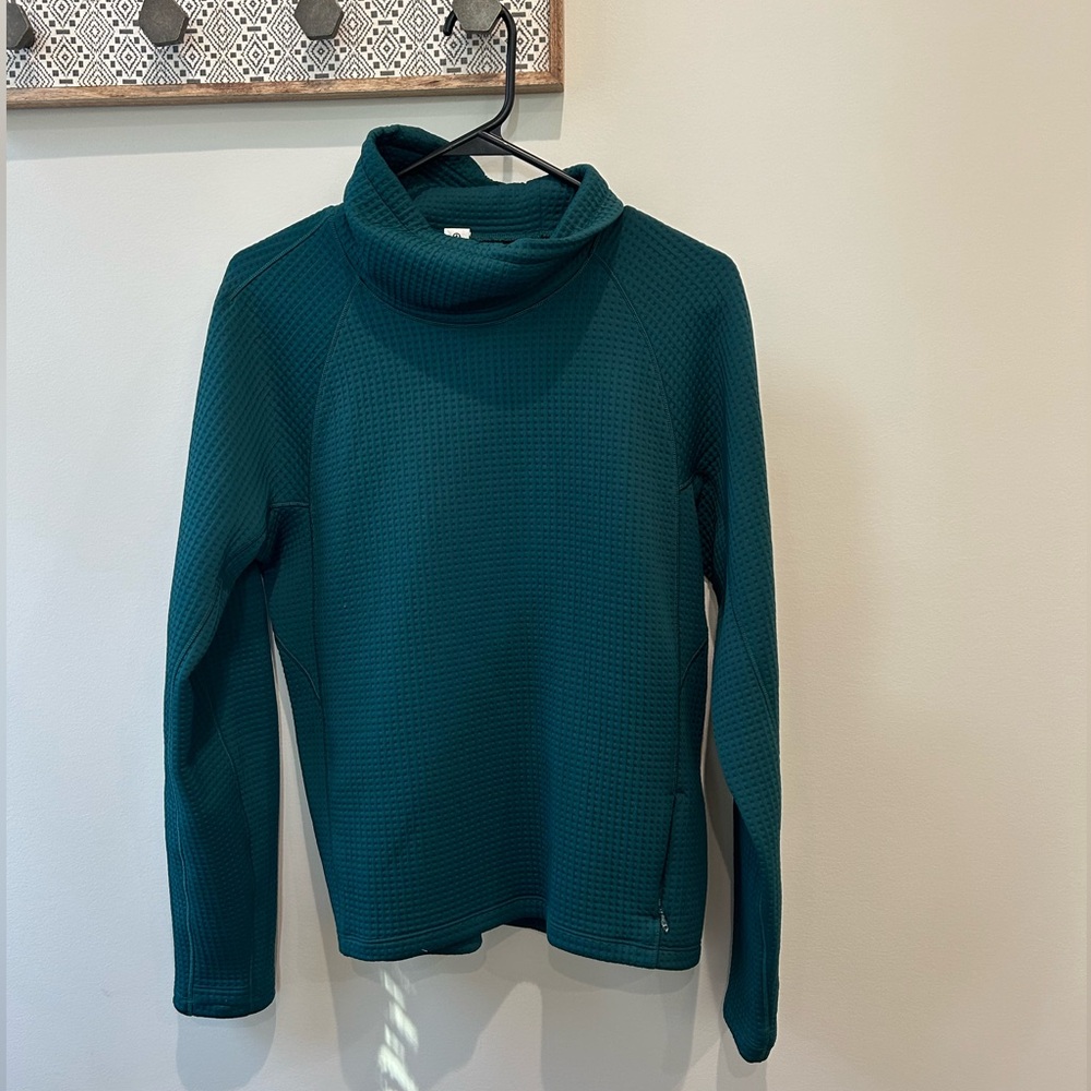 Funnel neck - Waffle pull over - Emerald Green